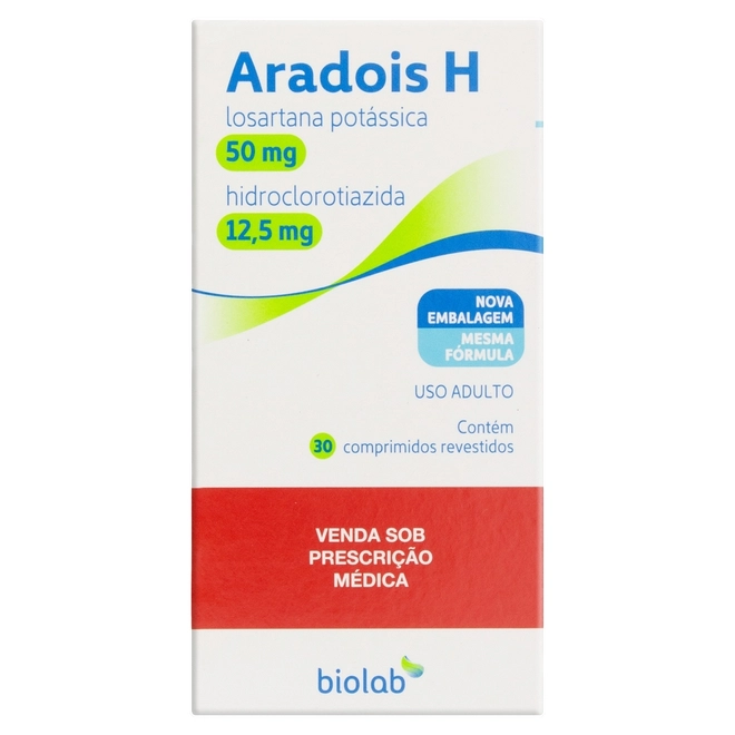 Aradois H 50Mg + 12,5Mg Biolab 30 Comprimidos
