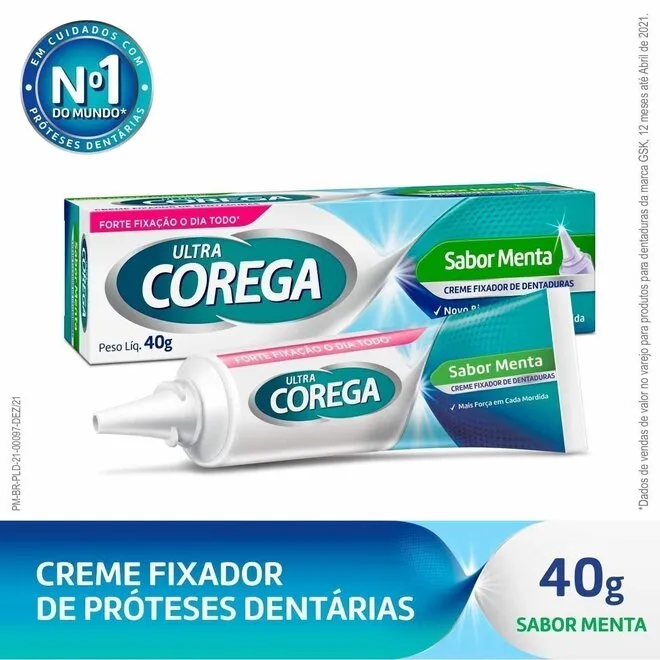 Creme Fixador De Dentadura Ultra Sabor Menta Corega 40G