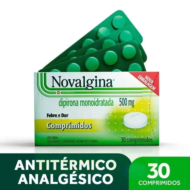 Novalgina 500Mg Sanofi Caixa Com 30 Comprimidos