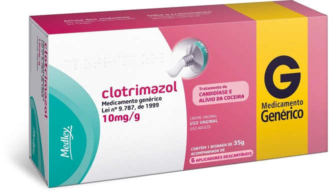 Clotrimazol 10mg/g Creme Vaginal 35g + 6Aplicadores - MEDLEY
