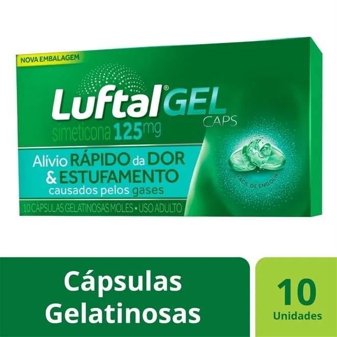 Simeticona Luftal Gel 125Mg Luftal Caixa Com 10 Cápsulas