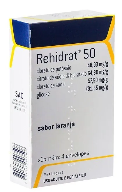 Rehidralin 50 Laranja 4 envelopes 7,65g - SUPERA