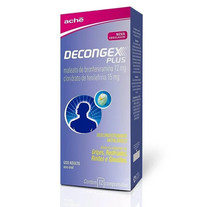 Decongex Plus Aché Caixa Com 12 Comprimidos