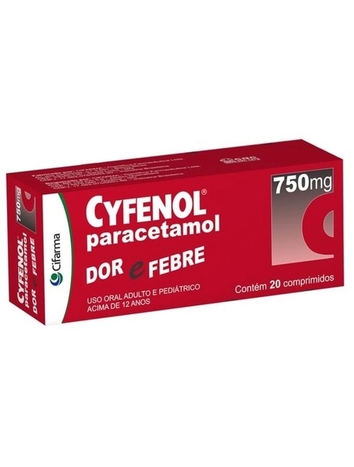 Cyfenol 750Mg, Caixa Com 20 Comprimidos