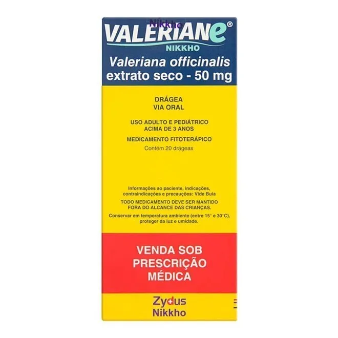 Valeriane Nikkho 50mg 20 Drágeas - ZYDUS NIKKHO