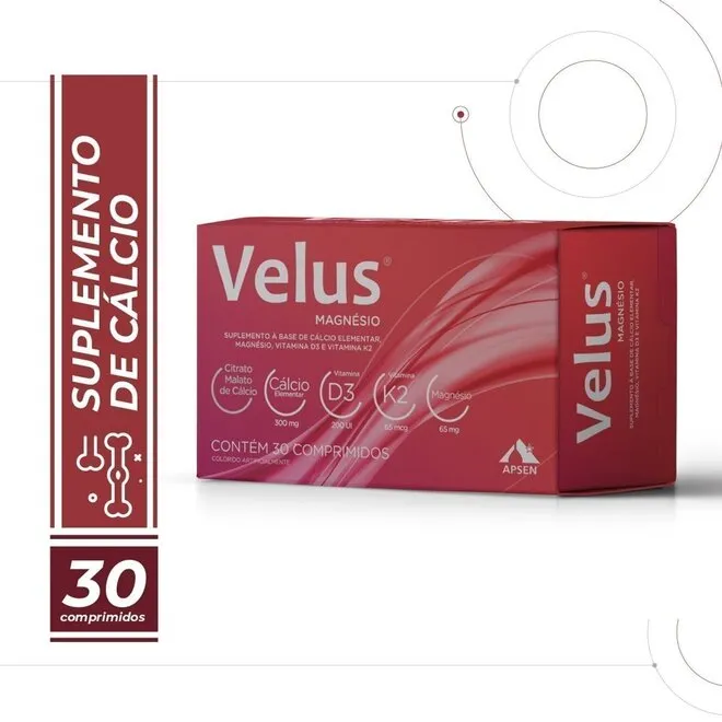 Suplemento Vitamínico Velus Magnésio Apsen 30 Comprimidos