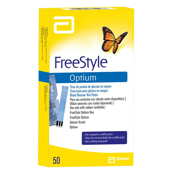 tira para teste freestyle optium 50 unidades