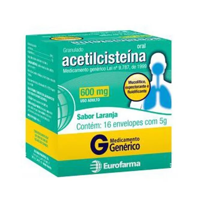 Acetilcisteina 600mg 16 Envelopes - EUROFARMA