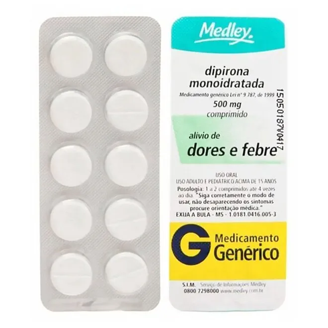 DIPIRONA 500MG 10 COMPRIMIDOS