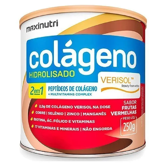 Colágeno Hidrolisado 2em1 Frutas Vermelhas 250g - MAXINUTRI