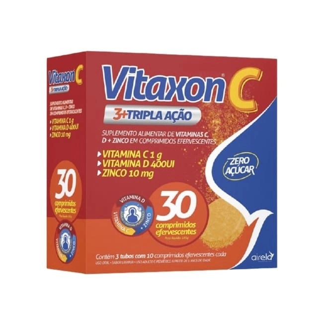 Vitaxon C Tripla Ação Com 30 Comprimidos Efervescentes