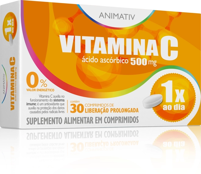 Vitamina C 500G Animativ 30 Cápsulas