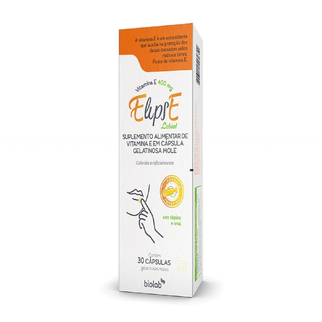 Vitamina E Elipse Labial 400mg 30 Cápsulas - BIOLAB