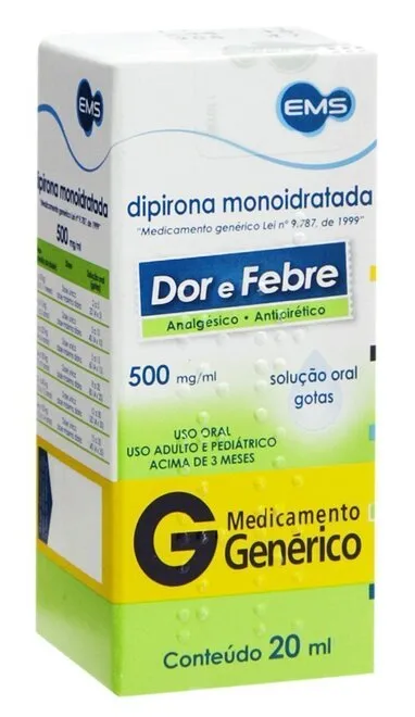 Dipirona Monoidratada 500mg/ml 20ml - EMS