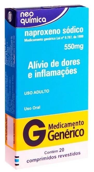 Naproxeno 550MG Com 20 Comprimidos