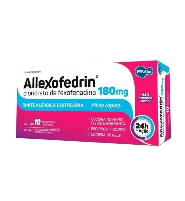 Allexofedrin 180Mg Ems Caixa 10 Comprimidos