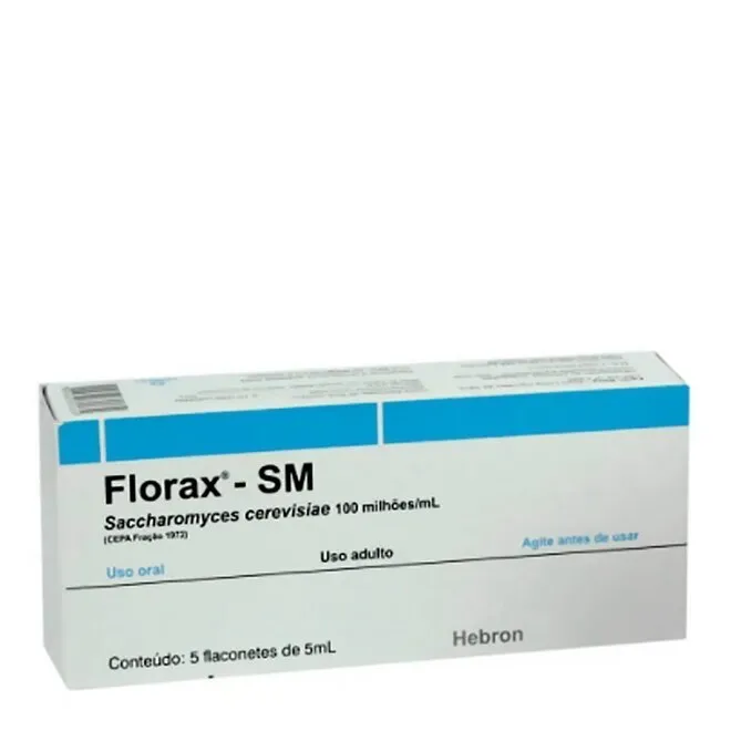 Florax Sm Pediátrico Sabor Framboesa Hebron 5Ml 5 Flaconetes