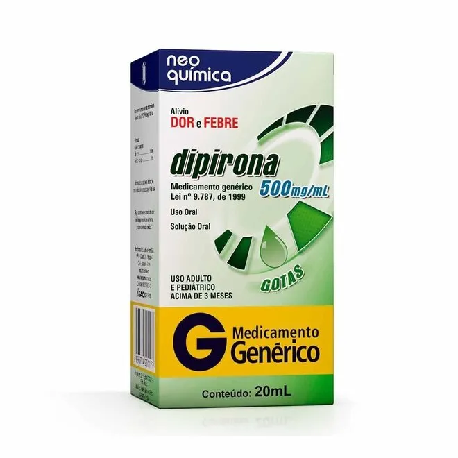 Dipirona Monoidratada 500Mg Neo Química 20Ml