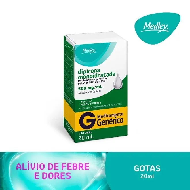 Dipirona 500mg/ml Gotas 20ml - MEDLEY
