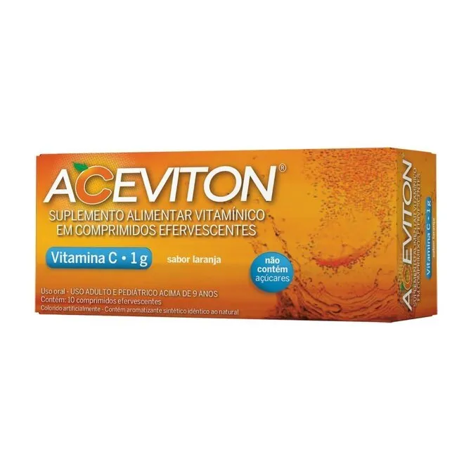 Aceviton 1G Sabor Laranja Cimed Com 10 Comprimidos