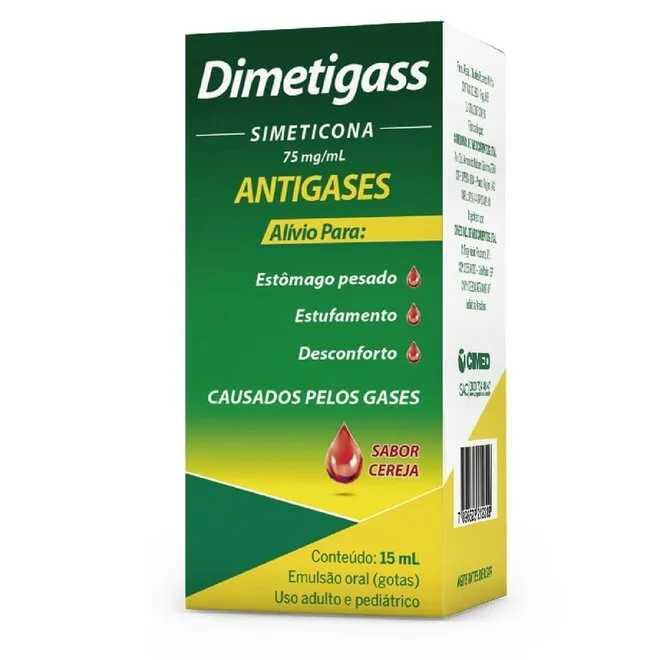 Dimetigass Simeticona 75Mg/Ml Sabor Cereja Gotas 15Ml
