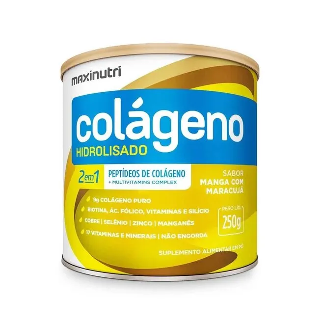 Colageno Hidrolisado 2em1 Manga Maracuja 250g - MAXINUTRI