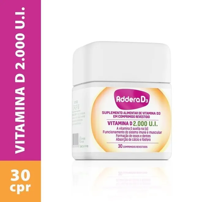 Vitamina D Addera D3 2000 Ui Com 30 Comprimidos