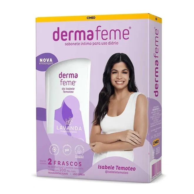 Kit Sabonete intimo Dermafeme Lavanda 2X200ml -CIMED
