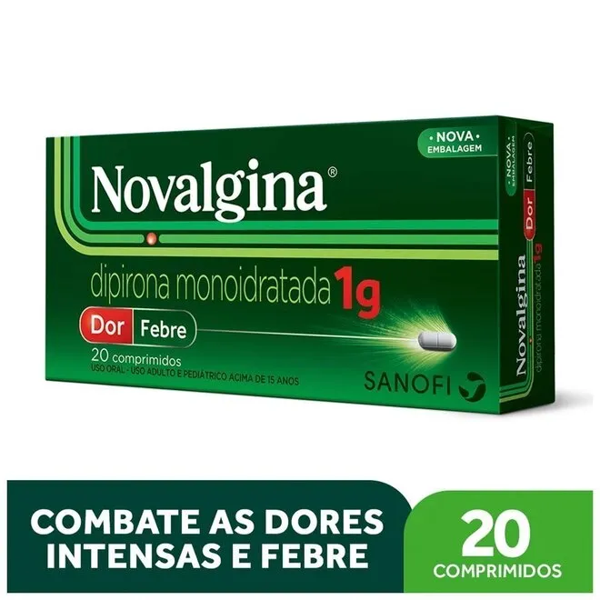 Novalgina Comprimido 1G Sanofi Caixa Com 20 Comprimidos