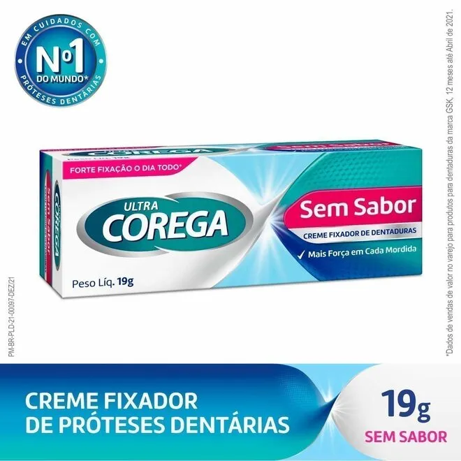 Corega Fixador De Prótese Ultra Creme Sem Sabor Corega 19G
