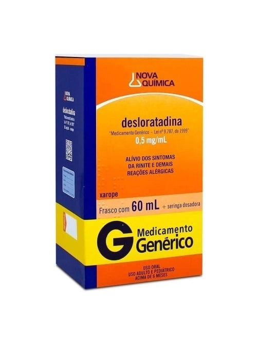 Desloratadina 0,5mg/ml Xarope 60ml - NOVA QUIMICA