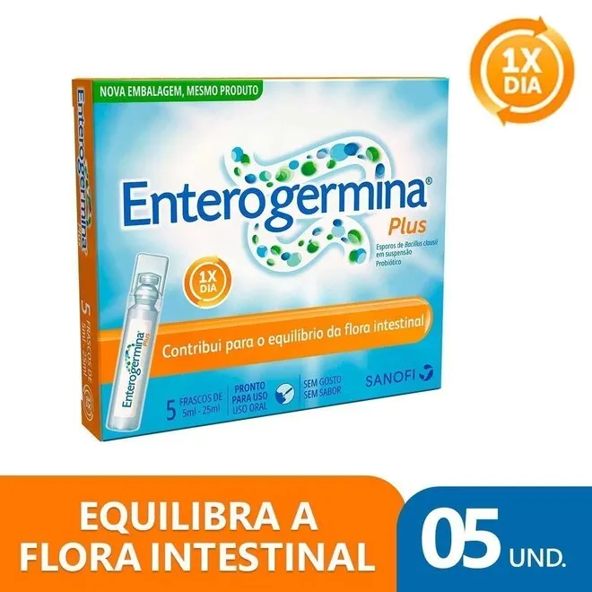 Probiótico Enterogermina Plus 5 Frascos de 5ml - SANOFI