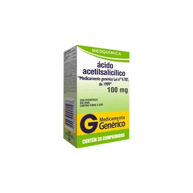 Ácido Acetilsalicílico 100mg Infantil 30 comprimidos