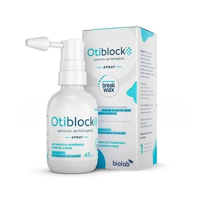 Otiblock Solução De Uso Otológico Biolab Spray 45Ml