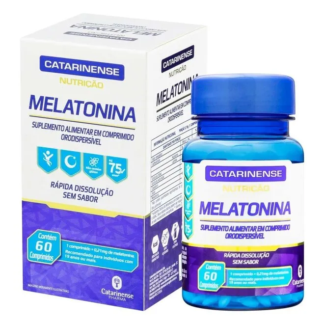 Melatonina Sabor Maracujá Catarinense Com 60 Comprimidos