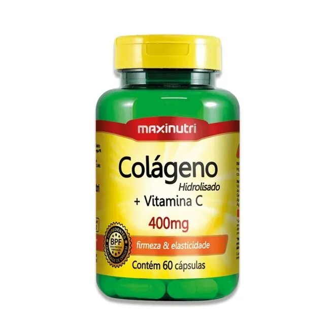 Colágeno Hidrolisado+Vit C 400mg 60 Capsulas - MAXINUTRI