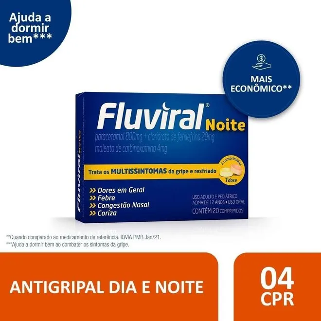 Fluviral Noite Com 20 Comprimidos