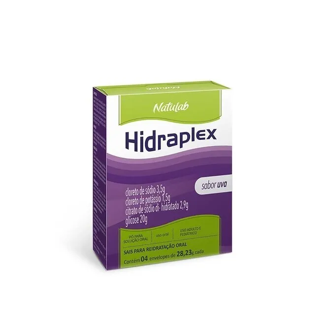 Hidraplex Sabor Uva Pó Solu 4 Envelopes de 27,9g - NATULAB