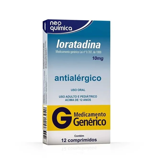 Loratadina 10Mg Neo Química Caixa Com 12 Comprimidos