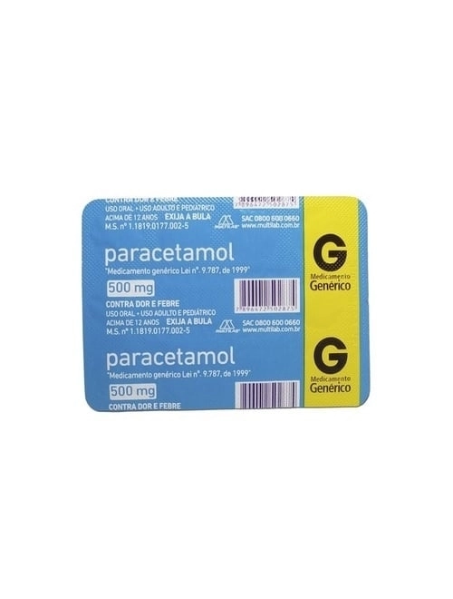 PARACETAMOL 500MG 10 COMPRIMIDOS