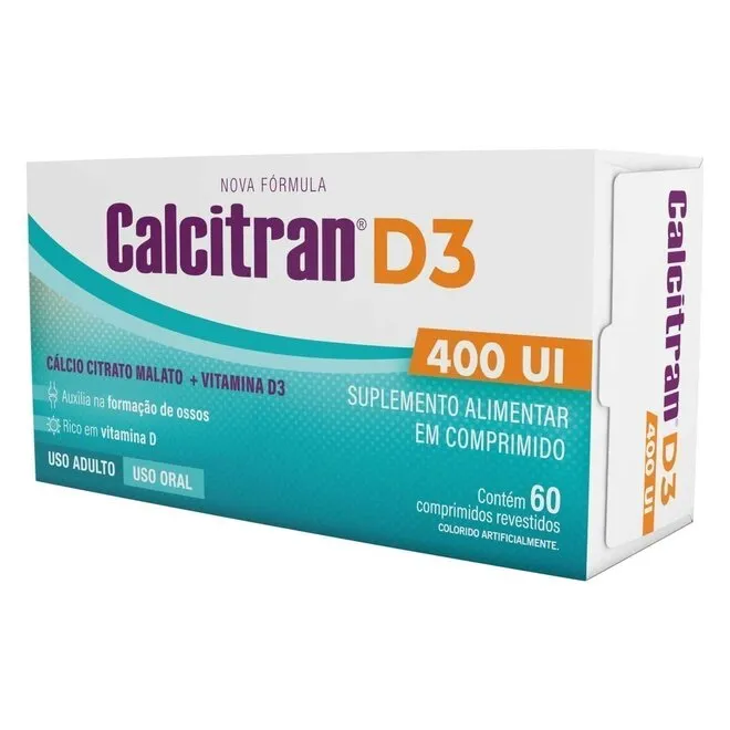 Cálcio+Vitamina D 400UI Calcitran D3 60 comprimidos -FQM