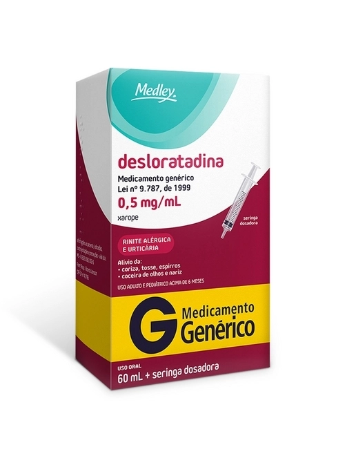 Desloratadina 0,5mg/ml Xarope 60ml - MEDLEY