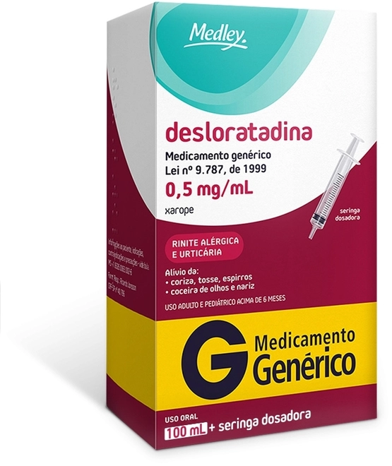 Desloratadina 0,5mg/ml Xarope 100ml - MEDLEY