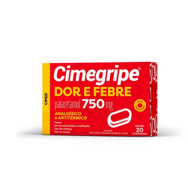 Cimegripe Dor E Febre 750Mg Com 20 Comprimidos