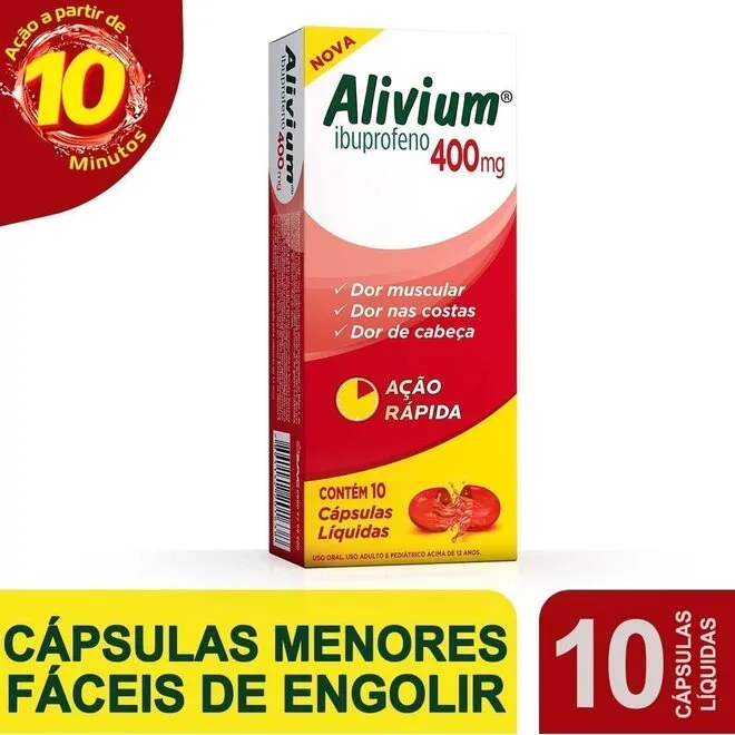 Alivium 400Mg Cosmed Caixa Com 10 Cápsulas Gelatinosas