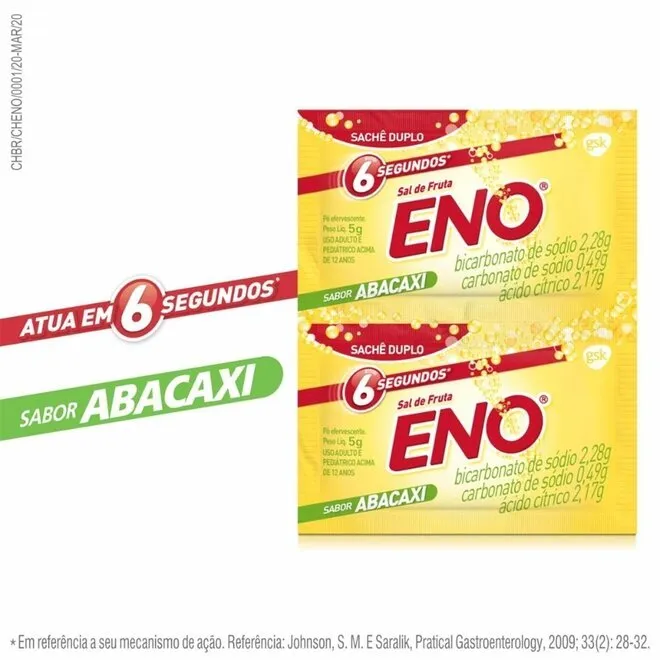 Sal de Frutas Eno 2 Envelopes 5g de Pó Efervesc abacaxi -GSK