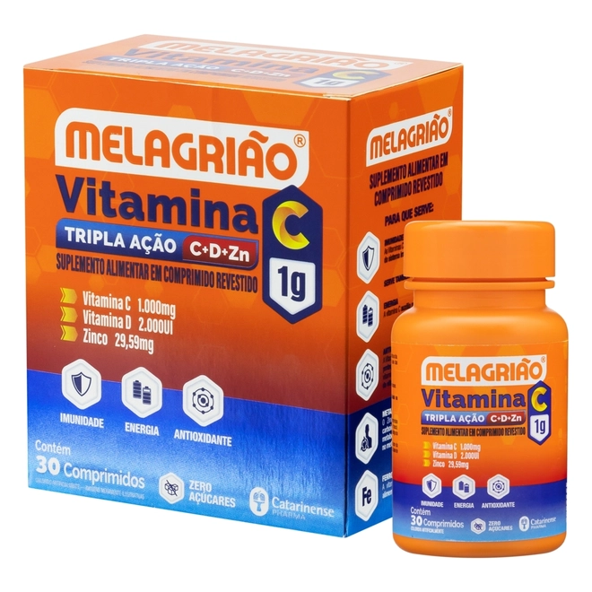 Melagrião Vit C+D+ZN 30 Unidades - CATARINENSE