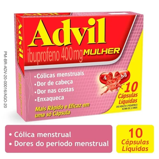 Advil 400 Mg Mulher Glaxosmithkline Com 10 Cápsulas