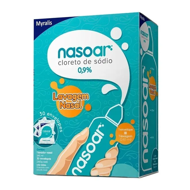 Lavagem Nasal Nasoar 0,9% 30 Envelopes + Frasco