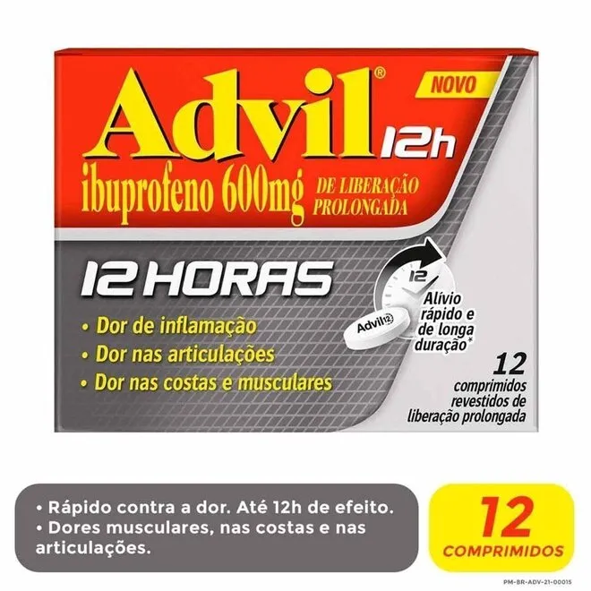Advil 12H 600Mg Gsk Caixa Com 12 Comprimidos